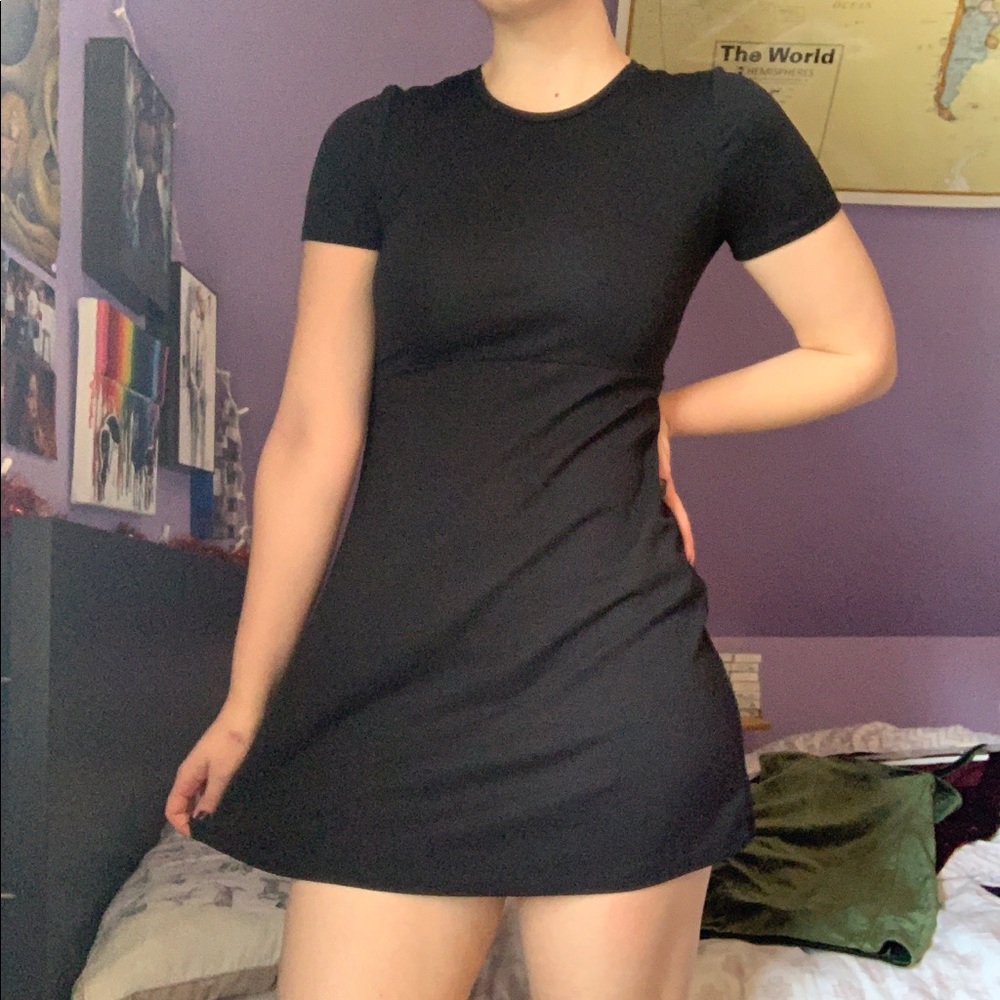 🌸🌸A-line black tshirt dress